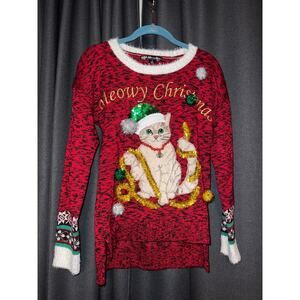 Ugly Christmas Sweater Xmas Size Small Cat